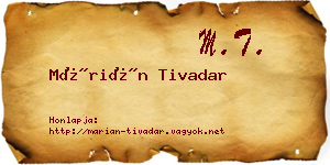 Márián Tivadar névjegykártya